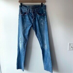 american eagle distressed patched skinny jean